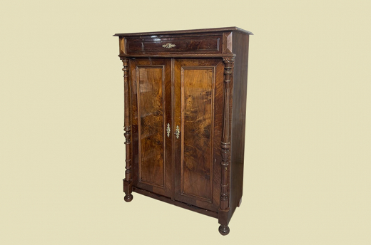 1880er Vertiko ANTIK Gründerzeit VINTAGE Nußbaum Säulen Kommode Schrank von 1880