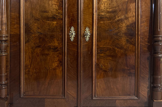 1880er Vertiko ANTIK Gründerzeit VINTAGE Nußbaum Säulen Kommode Schrank von 1880