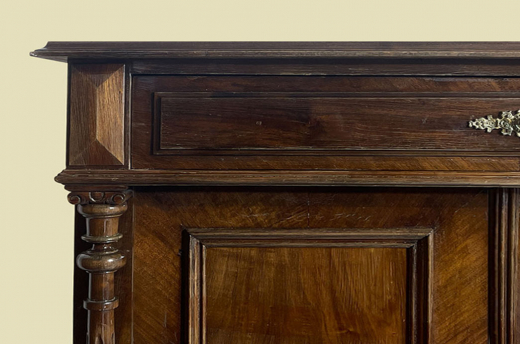 1880er Vertiko ANTIK Gründerzeit VINTAGE Nußbaum Säulen Kommode Schrank von 1880
