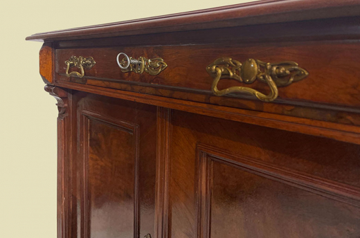 1880er Kommode ANTIK Gründerzeit VINTAGE Nußbaum Halbschrank Schrank von 1880