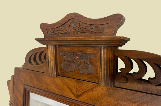 1920er Aufsatz ANTIK Jugendstil VINTAGE Nußbaum Vertiko Kommoden von 1920