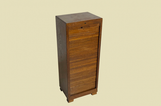 1960er Rolladen Schrank ANTIK Eiche VINTAGE Büromöbel Noten Kommode von 1960