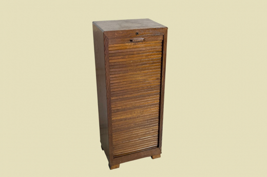 1960er Rolladen Schrank ANTIK Eiche VINTAGE Büromöbel Noten Kommode von 1960