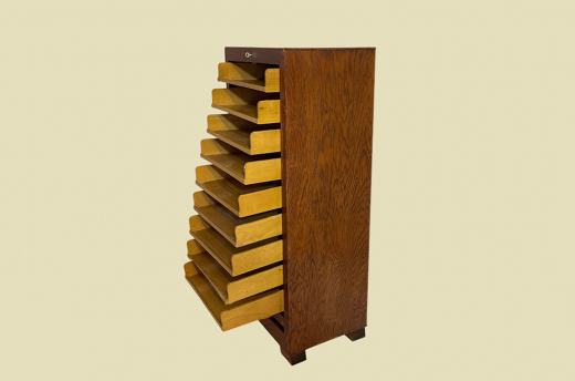 1960er Rolladen Schrank ANTIK Eiche VINTAGE Büromöbel Noten Kommode von 1960