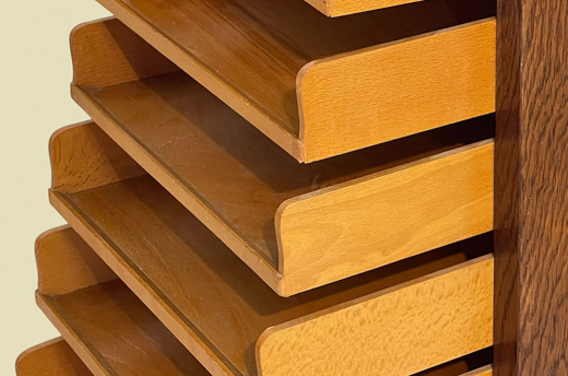 1960er Rolladen Schrank ANTIK Eiche VINTAGE Büromöbel Noten Kommode von 1960