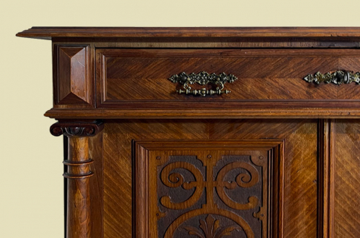 1880er Vertiko ANTIK Gründerzeit VINTAGE Nußbaum Säulen Kommode Schrank von 1880
