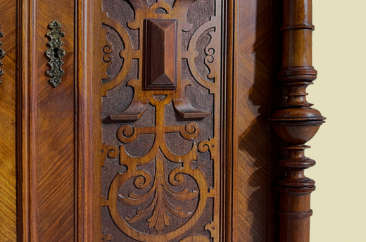 1880er Vertiko ANTIK Gründerzeit VINTAGE Nußbaum Säulen Kommode Schrank von 1880