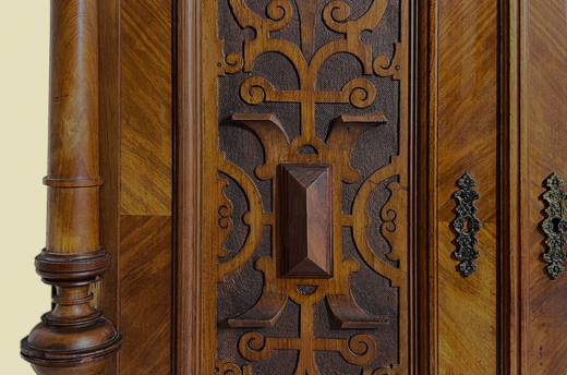 1880er Vertiko ANTIK Gründerzeit VINTAGE Nußbaum Säulen Kommode Schrank von 1880