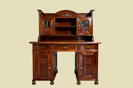 1920er Schreibtisch ANTIK Jugendstil VINTAGE Nußbaum Sekretär mit Aufsatz von 1920