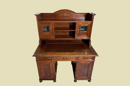 1920er Schreibtisch ANTIK Jugendstil VINTAGE Nußbaum Sekretär mit Aufsatz von 1920