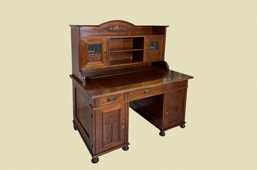 1920er Schreibtisch ANTIK Jugendstil VINTAGE Nußbaum Sekretär mit Aufsatz von 1920