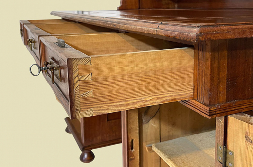 1920er Schreibtisch ANTIK Jugendstil VINTAGE Nußbaum Sekretär mit Aufsatz von 1920