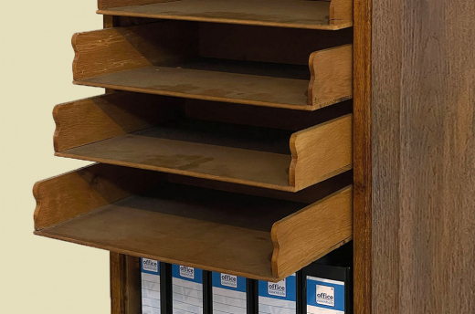 1920er Rolladenschrank ANTIK Jugendstil VINTAGE Art Deco Notenschrank von 1920