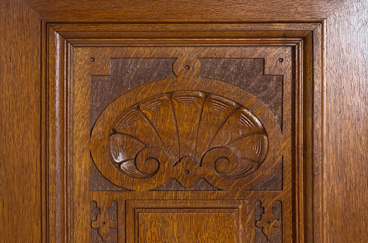 1880er Kleiderschrank ANTIK Gründerzeit VINTAGE Eiche Säulen Schrank von 1880