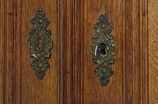 1880er Kleiderschrank ANTIK Gründerzeit VINTAGE Eiche Säulen Schrank von 1880