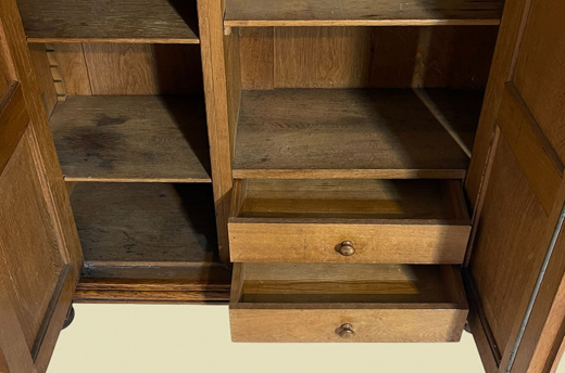 1880er Kleiderschrank ANTIK Gründerzeit VINTAGE Eiche Säulen Schrank von 1880