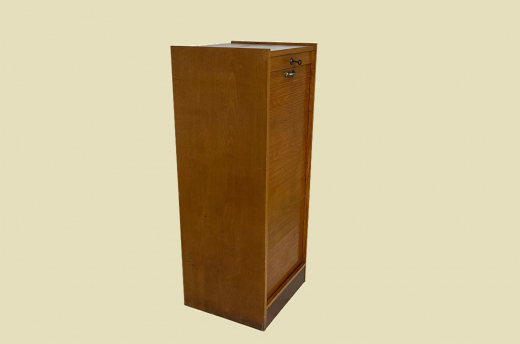1960er Jahre Rolladenschrank ANTIK Vintage Teakholz Noten Akten Schrank Kommode