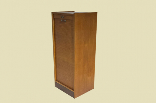 1960er Jahre Rolladenschrank ANTIK Vintage Teakholz Noten Akten Schrank Kommode