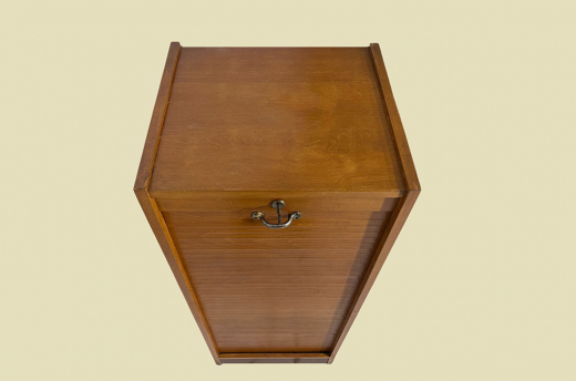 1960er Jahre Rolladenschrank ANTIK Vintage Teakholz Noten Akten Schrank Kommode