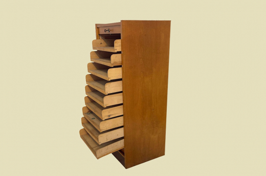 1960er Jahre Rolladenschrank ANTIK Vintage Teakholz Noten Akten Schrank Kommode