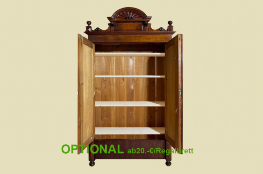 1880er Kleiderschrank ANTIK Gründerzeit VINTAGE Nußbaum Säulen Schrank von 1880