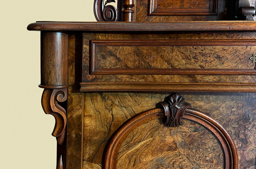 1840er Vertiko ANTIK Louis Philippe Nußbaum VINTAGE Schrank Kommode von 1840