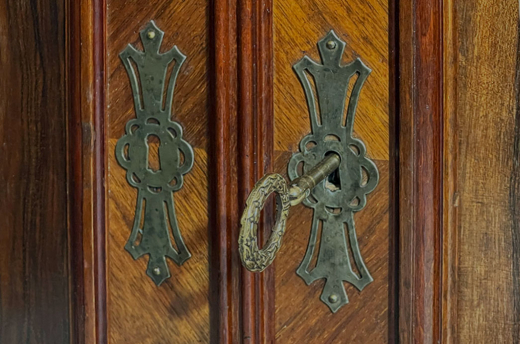 1880er Kommode ANTIK Gründerzeit VINTAGE Nußbaum Halbschrank Schrank von 1880