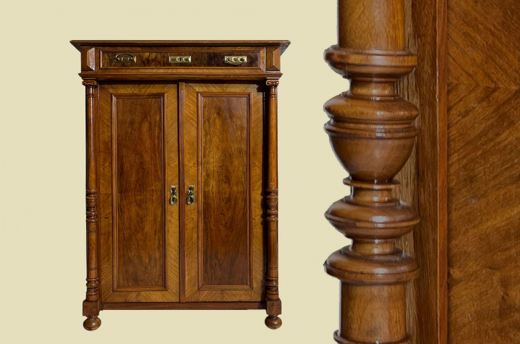 Vertiko ANTIK Gründerzeit VINTAGE Nußbaum Säulen Kommode Schrank von 1880