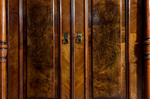 Kleiderschrank ANTIK Gründerzeit VINTAGE Nußbaum Säulen Schrank von 1880
