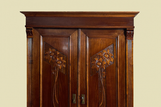 Kleiderschrank ANTIK Jugendstil VINTAGE Lebensbaum Schrank von 1920