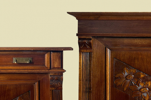 Kleiderschrank + Vertiko ANTIK Jugendstil VINTAGE Lebensbaum Schrank von 1920