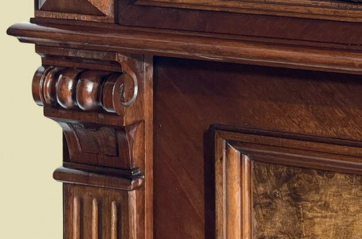 Vertiko ANTIK Gründerzeit Nußbaum Kommode Schrank Aufsatz von 1880