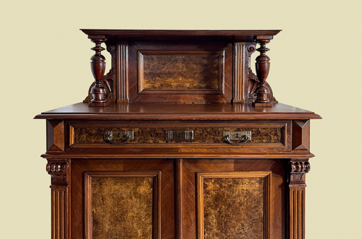 Vertiko ANTIK Gründerzeit Nußbaum Kommode Schrank Aufsatz von 1880