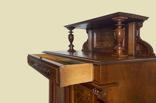 Vertiko ANTIK Gründerzeit Nußbaum Kommode Schrank Aufsatz von 1880