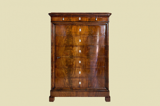 BLENDER Schrank Biedermeier Antik Handpoliert Mahagoni Wäscheschrank von 1820