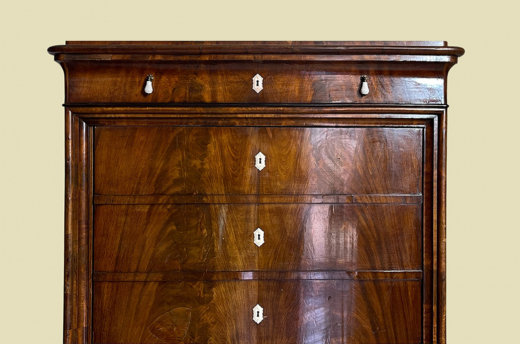 BLENDER Schrank Biedermeier Antik Handpoliert Mahagoni Wäscheschrank von 1820