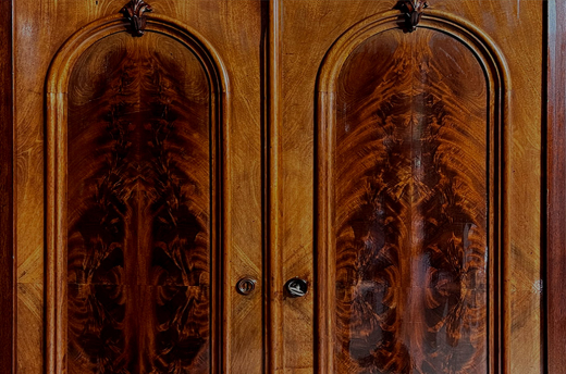 Edel Vertiko ANTIK Louis Philippe Mahagoni VINTAGE Schrank Kommode von 1840