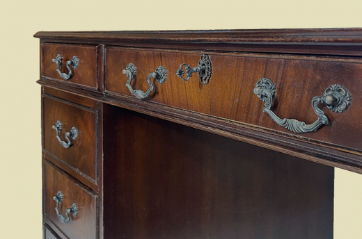Schreibtisch ANTIK Leder VINTAGE Mahagoni Sekretär English Chesterfield Empire
