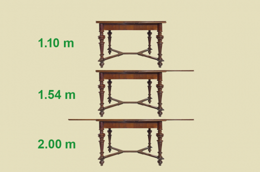 Gründerzeit ANTIK Kulissentisch VINTAGE Tisch Esstisch - ausziehbar bis 2m
