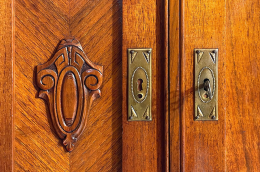 Vertiko ANTIK Jugendstil VINTAGE Nußbaum Kommode Schrank von 1920