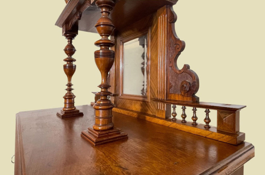 Vertiko ANTIK Gründerzeit Nußbaum Kommode Schrank Aufsatz von 1880