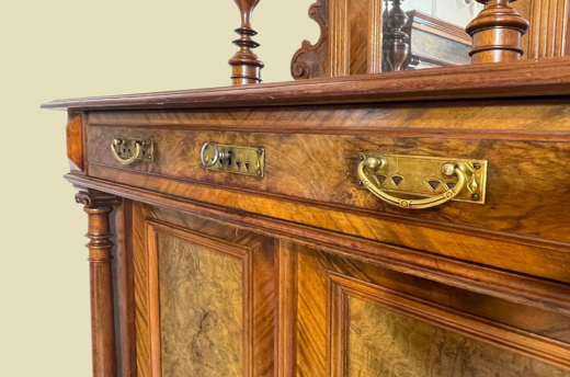 Vertiko ANTIK Gründerzeit Nußbaum Kommode Schrank Aufsatz von 1880