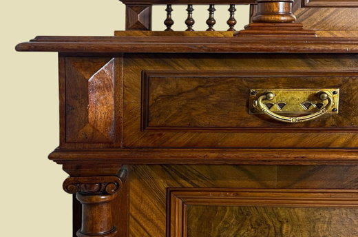 Vertiko ANTIK Gründerzeit Nußbaum Kommode Schrank Aufsatz von 1880
