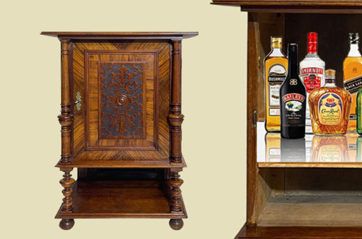 Kabinettschrank ANTIK Gründerzeit VINTAGE Nußbaum Kommode Barschrank von 1880