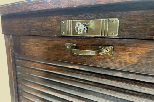 Rolladenschrank ANTIK Jugendstil VINTAGE Art Deco Noten Akten Schrank von 1920