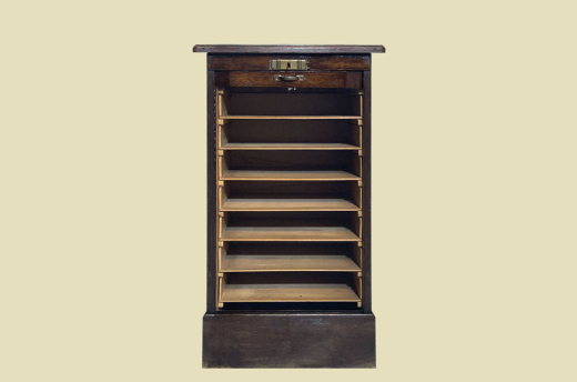 Rolladenschrank ANTIK Jugendstil VINTAGE Art Deco Noten Akten Schrank von 1920