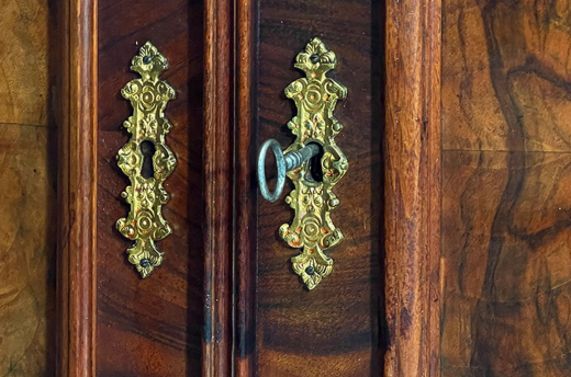 Vertiko ANTIK Gründerzeit VINTAGE Nußbaum Säulen Kommode Schrank von 1880
