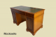 2x English Victorian ANTIK Pedestal Desk VINTAGE Schreibtisch Leder Eibe Sekretär