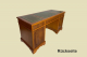 2x English Victorian ANTIK Pedestal Desk VINTAGE Schreibtisch Leder Eibe Sekretär