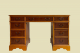 2x English Victorian ANTIK Pedestal Desk VINTAGE Schreibtisch Leder Eibe Sekretär
